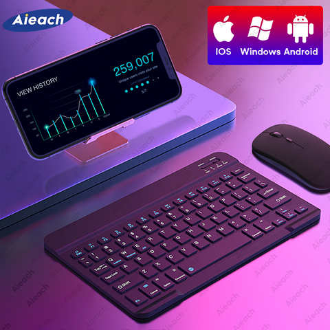 Клавиатура и мышь для телефона, смартфона, iOS, Android, Windows, Беспроводная Bluetooth-совместимая клавиатура для планшета, iPad, ноутбука 1005002496850072