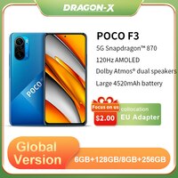 Глобальная версия POCO F3 5G NFC 6 ГБ 128 ГБ/8 ГБ 256 Гб Смартфон Snapdragon 870 Octa Core 6,67 "120 Гц E4 AMOLED дисплей 1005002514979170