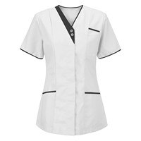 Медицинская туника для медсестер, однотонный топ с карманами, блузка с коротким рукавом, комбинезон для салона красоты, медицинская одежда для ветеринаров 1005002519838378