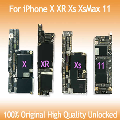 Материнская плата для iphone X XS XR XS Max 11 64 Гб/128 ГБ/256 ГБ 100% оригинальная логическая плата с/без идентификации лица разблокированная чистая iCloud 1005002524606647