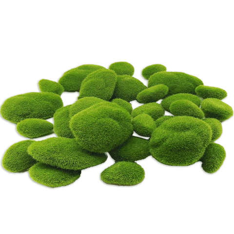 Искусственный Зеленый мох, 30 шт., 3 размера, искусственные камни для самодельных цветочных композиций, сада и ремесленных украшений, домашний декор 1005002545087436