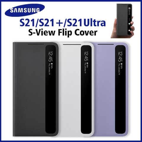 Оригинальный зеркальный флип-чехол Samsung Smart View для Galaxy S21 / S21 Plus /S21 Ultra 5G светодиодный чехол для телефона S-View Чехлы EF-ZG998 1005002548666906