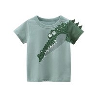 Летняя детская футболка для мальчиков и девочек, футболка с 3d-рисунком животных, динозавров, акул, 2022 1005002561928807