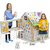 Картонный игровой Домик-раскраска ZIMA+телевизор+4 3-D игрушки 110*97*91 ДИР01 1005002580027248
