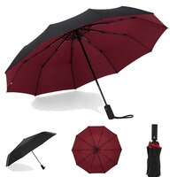 Женский двухслойный ветрозащитный автоматический зонт женский мужской трехслойный складной мужской зонт большой дождевой деловой зонт 1005002591877144