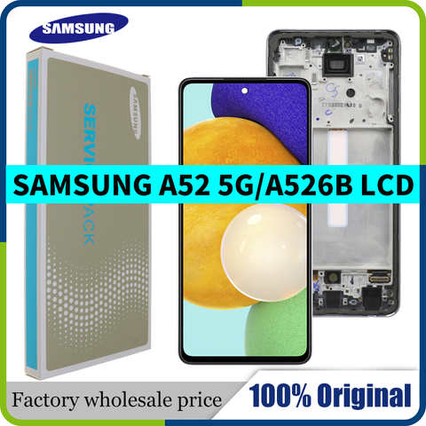 100% оригинальный 6,5 ''AMOLED дисплей для Samsung Galaxy A52 5G A5260 A526B A526F/DS ЖК сенсорный экран дигитайзер Запасные части 1005002594564400