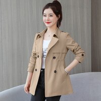 Женская двубортная ветровка, свободная Базовая куртка в Корейском стиле, повседневная верхняя одежда, осень 2022 1005002602414877