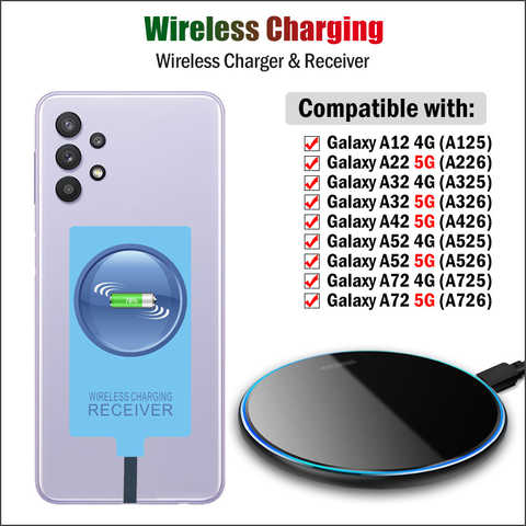 Беспроводное зарядное устройство Qi и приемник Type-C для Samsung Galaxy A12 A22 A32 A42 A52 A72 4G 5G, адаптер для беспроводной зарядки, разъем USB C 1005002604298067