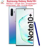 Оригинальный разблокированный сотовый телефон Samsung Galaxy Note10 Plus Note10 + N975U1 256/512 Гб ПЗУ 12 Гб ОЗУ 6,8 дюйма Snapdragon 855 NFC 4G LTE 1005002605219398