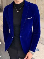 2021 брендовая одежда мужской золотой бархатный костюм/мужской тонкий высококачественный деловой Блейзер/свадебное платье для жениха мужская куртка одежда 1005002610879517