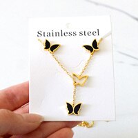 LUXUKISSKIDS брендовый дизайн для женщин изысканное ожерелье с бабочкой и серьги Элегантные Женские Ювелирные наборы для женщин Подарки для девочек 1005002616175359