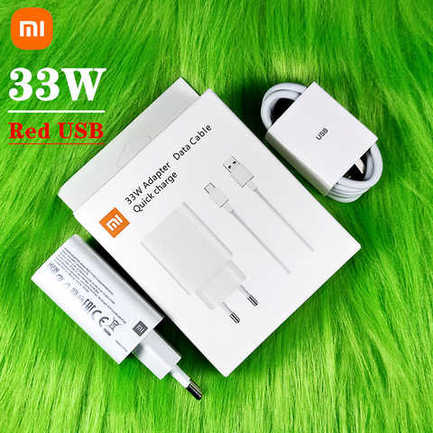 Зарядное устройство Xiaomi 33 Вт с европейской вилкой, адаптер для быстрой зарядки с кабелем типа C для Mi 10 9 10T Lite POCO X3 NFC note 7 8 9 9s 1005002622108511