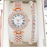 Новый товар! Женские часы со стальным браслетом, кварцевые наручные часы со стальным браслетом, роскошные модные часы для женщин 1005002624885237