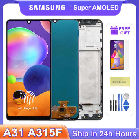 ЖК-дисплей A31 Super AMOLED для Samsung Galaxy A31, A315, A315F, дигитайзер сенсорного экрана в сборе, детали с рамкой 1005002632276933