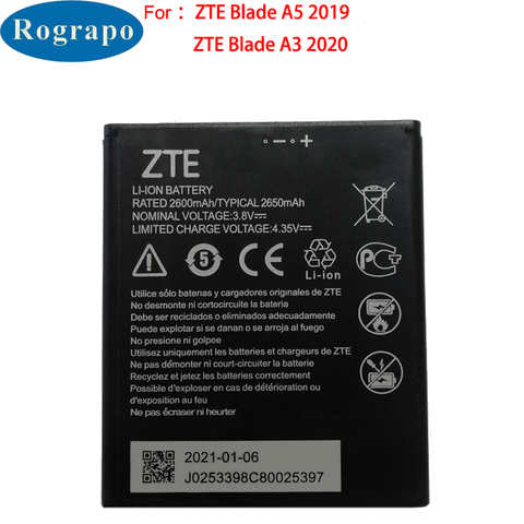 Новый оригинальный 2650mAh Li3826T43P4h695950, запасной аккумулятор для ZTE Blade A5 (2019) / A3 2020 1005002636513418