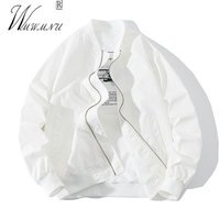 Классические белые куртки-бомберы для женщин на весну 2023, модные бейсбольные повседневные свободные Куртки Оверсайз 95 кг на молнии с подкладкой, мужская верхняя одежда 1005002640432002