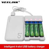 VOXLINK USB 4 слота Быстрая зарядка зарядное устройство для аккумулятора Интеллектуальная защита от короткого замыкания AAA/AA перезаряжаемая батарея Портативное зарядное устройство s 1005002655183772