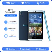 HTC Desire 826 Восстановленный, оригинальный, 826 Вт, Otca Core, 5,5 дюймов, 1920*1080, две SIM-карты, 2 Гб ОЗУ, 16 Гб ПЗУ, разблокированный, двойная камера 13 МП, 4G 1005002655505275