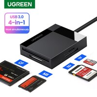 UGREEN кард-ридер USB3.0 для SD карты Micro SD/TF/CF/MS Картридер для портативных ПК для чтения смарт-карт SD кард-ридер карт 4 в 1 адаптер 1005002656002019