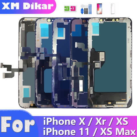 Высококачественный ЖК-дисплей для iPhone 11 X Xs Max XR, ЖК-дисплей, сенсорный экран, без битых пикселей, дигитайзер в сборе, Замена для iPhone 7 1005002668388356