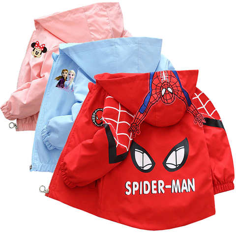 Женская Осенняя детская куртка с мультяшным Микки, уличная одежда для мальчиков и девочек, куртка, детская верхняя одежда для мальчиков, одежда Человека-паука 1005002672798127