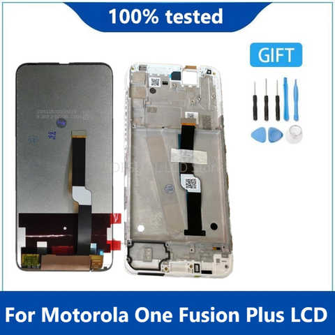 Оригинальный 6,5 "Новый ЖК-дисплей для Motorola One Fusion +, сенсорный дигитайзер в сборе для Moto One Fusion Plus, ЖК-дисплей с рамкой 1005002672886979
