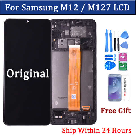 Оригинальный дисплей для Samsung Galaxy M12 M127, ЖК-дисплей с сенсорным экраном, дигитайзер, запасной аксессуар, Ремонт дисплея 1005002686494929
