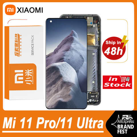 Оригинальный дисплей 6,81 дюйма AMOLED для Xiaomi Mi 11 Pro, ЖК-дисплей с сенсорным экраном и дигитайзером в сборе для модели Xiaomi Mi 11 Ultra M2102K1G 1005002695759371