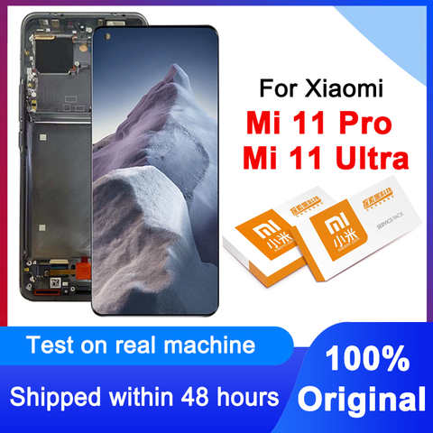 Оригинальный дисплей 6,81 дюйма AMOLED для Xiaomi Mi 11 Pro, ЖК-дисплей с сенсорным экраном и дигитайзером в сборе для модели Xiaomi Mi 11 Ultra M2102K1G 1005002696104066