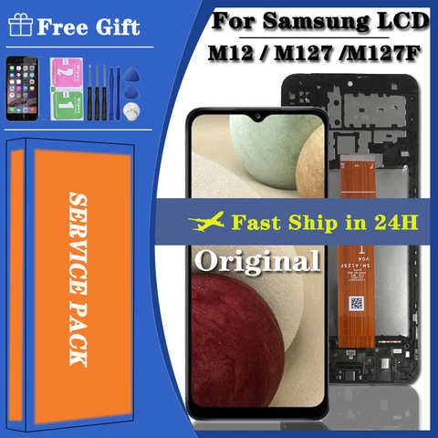 Оригинальный ЖК-дисплей M127 для Samsung Galaxy M12, M127, ЖК-дисплей, сенсорный экран, дигитайзер, полная яркость/яркость, яркость 1005002698552357