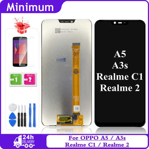 6,2 дюйма, для OPPO A5 / A3s CPH1803, ЖК-дисплей кодирующий преобразователь сенсорного экрана в сборе дюйма, с рамкой для Realme 2 / Realme C1 1005002701963678