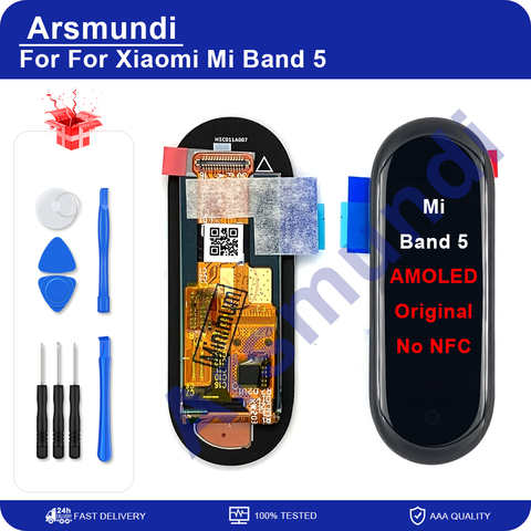 Оригинальный AMOLED для Xiaomi Mi Band 5, ЖК-дисплей, сенсорный экран, дигитайзер для Xiaomi Band 5, Смарт-часы, браслет, ЖК-дисплей 1005002704757042