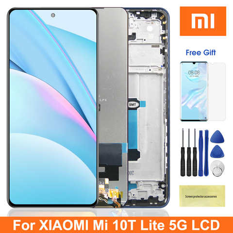 Дисплей 6,67 дюйма для Xiaomi Mi 10T Lite 5G, ЖК-дисплей, цифровой сенсорный экран в сборе с рамкой для Mi 10T Lite 5G M2007J17G 1005002711944175