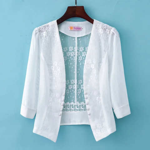 Женский короткий пиджак-шаль из сетчатой ткани, размеры 6XL, лето 2022 1005002723992246