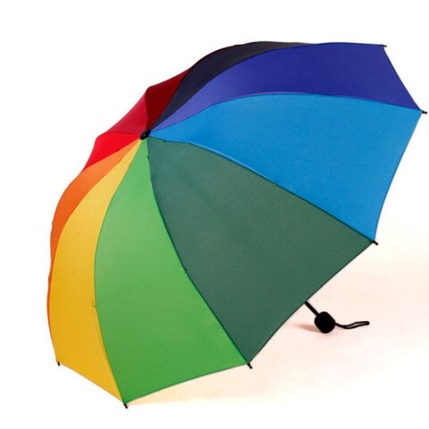 Зонт складной Радужный для мужчин и женщин, не автоматический, тройной, для взрослых и детей 1005002737879595