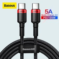 Кабель Baseus 100 Вт с USB C на USB Type C для MacBook Pro, быстрая зарядка 4,0, быстрая зарядка для iPhone 15 Plus Pro max, зарядный кабель 1005002740657916