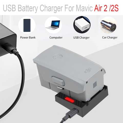 Зарядное устройство USB для Mavic Air 2 /2S, устройство для быстрой зарядки дрона, с кабелем типа C, аксессуары для аккумулятора 1005002743163173