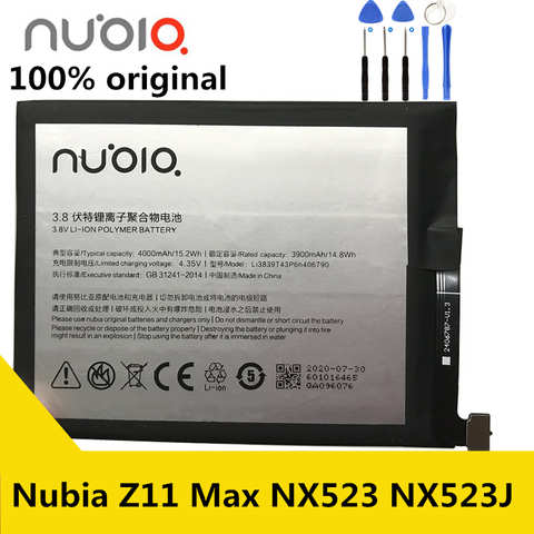 Оригинальный новый аккумулятор 4000 мАч Li3839T43P6h406790 для ZTE Nubia Z11 Max NX523 NX523J 1005002744586019
