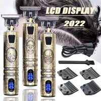 Винтажная перезаряжаемая машинка для стрижки волос T9 0 мм USB, Мужская бритва, триммер для бороды для мужчин, Профессиональная парикмахерская 1005002749847260
