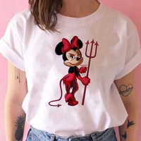 Женские летние футболки Disney 2022, уличная одежда с Минни Маус, женская одежда, модная футболка с коротким рукавом и маленьким дьяволом для девочек 1005002760077174
