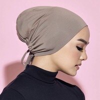 Женская шапка-хиджаб, эластичная однотонная мусульманская шапка, тюрбан, регулируемая шапка, 2021 1005002761277311