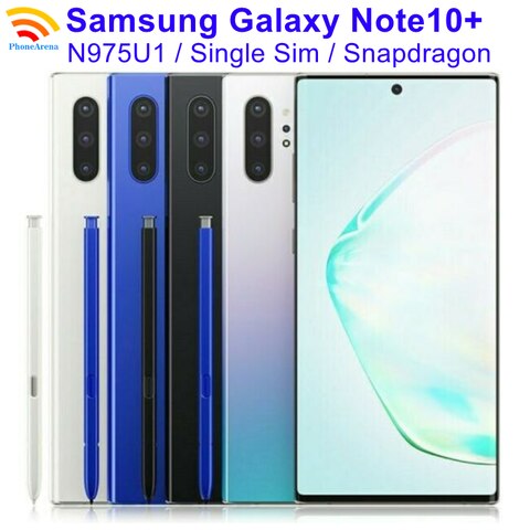 Samsung Galaxy Note 10 + Note10 + N975U1 Note10 Plus смартфон с 5,5-дюймовым дисплеем, процессором Snapdragon, ОЗУ 12 Гб, ПЗУ 6,8/256 ГБ, 4G LTE 1005002763528375