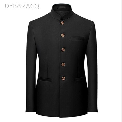 Мужской деловой Повседневный модный пиджак DYB & Зак со стоячим воротником Мао, приталенный деловой костюм большого размера, мужской пиджак 5XL 6XL 4XL 1005002765880645