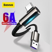 Кабель Baseus 6A USB Type C для Huawei P40 P30 Mate 40 30 Pro 66W Supercharge Быстрая зарядка 3,0 Быстрая зарядка 1005002789188479