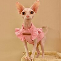 2021 Роскошная Одежда для кошки сфинкс, нарядное летнее платье для собаки, без шерсти, для маленького французского бульдога, костюм для щенка, жилет для котят 1005002803189018