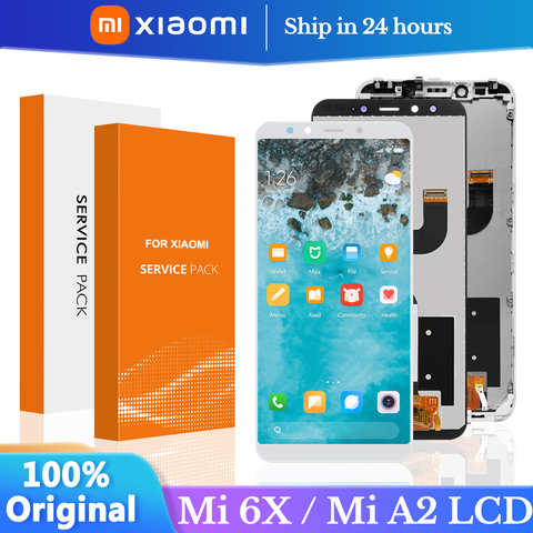 ЖК-дисплей с рамкой для XiaoMi Mi A2 MIA2, 5,99 дюйма, качество AAA, ЖК-дисплей, экран, дигитайзер, Замена для XiaoMi 6X, ЖК-дисплей в сборе 1005002828738209