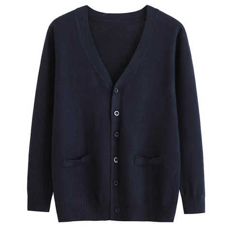 Корейский Кардиган, мужской свитер, вязаный Топ, Мужская одежда, темно-синий свитер с длинным рукавом и V-образным вырезом, свитер большого размера, куртка, Мужское пальто 1005002837043771