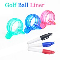 Круглый чехол для мяча для гольфа, 360 градусов, 1 набор, 3 цвета, зажим для отметки с ручкой, пластиковый маркер, линия, выдвижной ящик, вспомогательный, спортивный шаблон для выравнивания 1005002842946727