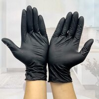 Перчатки черные одноразовые, виниловые, нитриловые, без порошка, размер S XL 1005002843939903