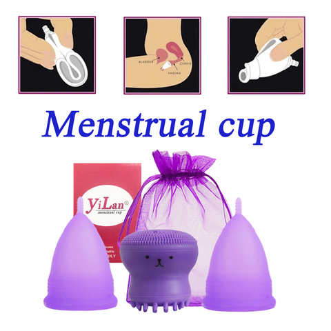 2 шт., многоразовые менструальные чаши из 100% силикона для женщин 1005002843943939
